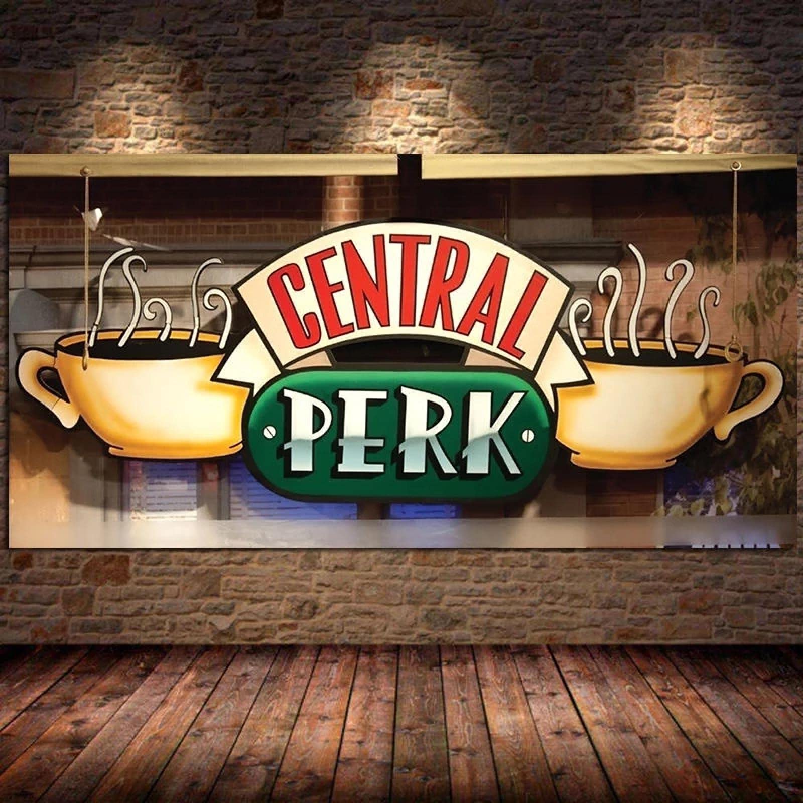 Guying Art Central Perk Cafe Quadro su Tela Amici Serie TV Poster e Stampe Quadri su Tela Immagini per Soggiorno Decorazioni per la Camera da Letto 50x100cm(20x39in) con Cornice