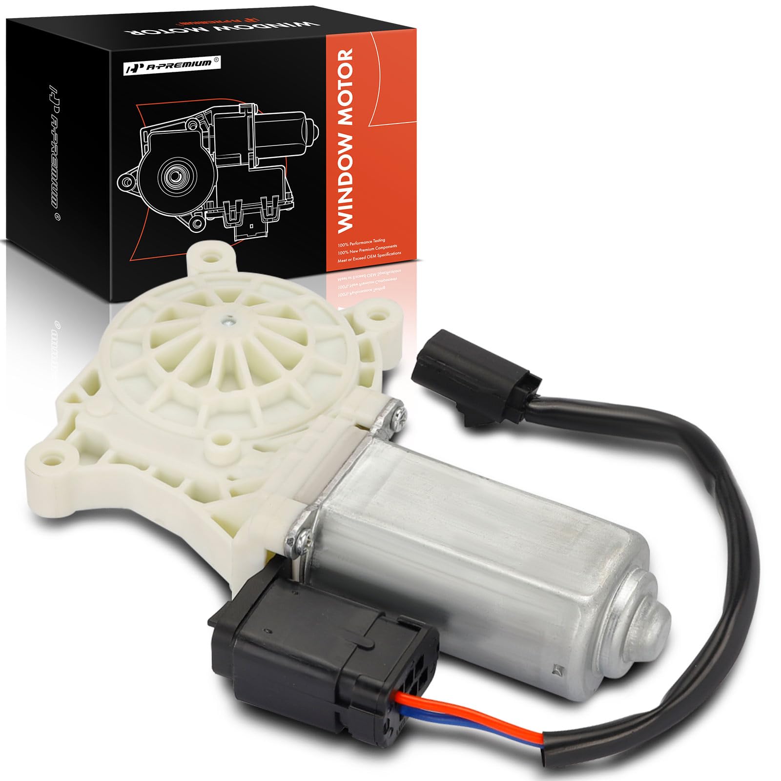 A-Premium Power Window Lift Motor Front Passenger Side, with 2-Pin Plug