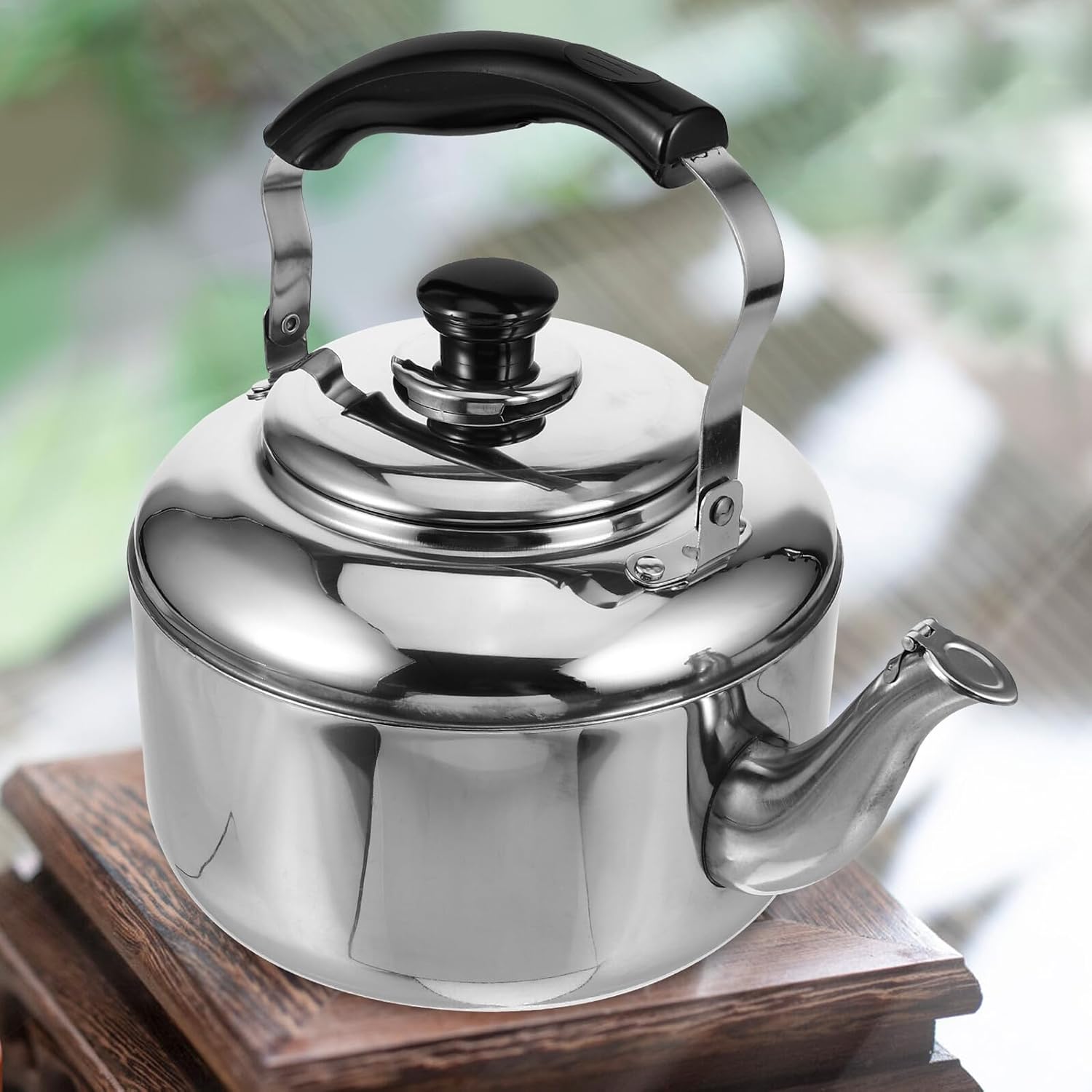 Generic Stainless Steel Stovetop Tea Kettle Whistling Water Boiler Classic Teapot with Ergonomic Handle for Gas Stove Top Brewing