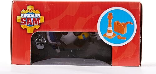 Miniatura 10 de Simba 109251092002 Fireman Sam Police Motorcycle Plus Articulado Malcolm Figura de acción le Pompier, multicolor