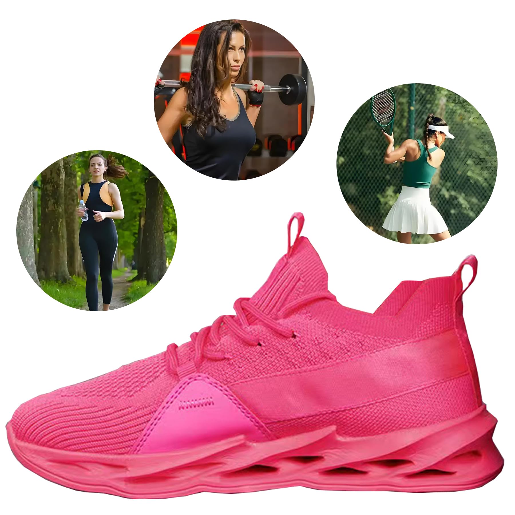 Scarpe Running Uomo Ginnastica Sneaker Donna Leggere Traspirante Outdoor Sportive Calzature da Corsa Pallavolo Tennis Nero Verde Bianco Rosa Giallo Grau Orange Viola Rosso Marrone EU 36-46