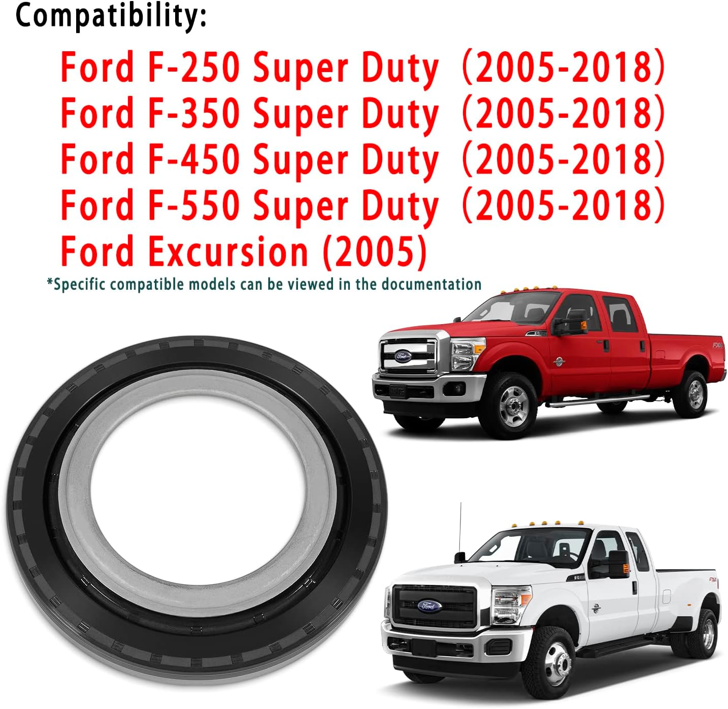 710685 Drive Axle Shaft Seal，Axle Shaft Seal Front Outer ，Compatible with 2005-2018 Ford F-250/F-350/F-450/F-550 Super Duty