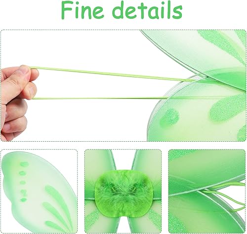 Miniatura 3 de ZIRICHER Alas de hadas grandes para niñas, alas de hada de mariposa, regalo de fiesta de cumpleaños para niños