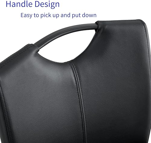 Miniatura 5 de Juego de 4 taburetes de bar modernos, sillas de bar de altura con piel sintética suave y marco de metal, taburete negro para cocina, bar, comedor