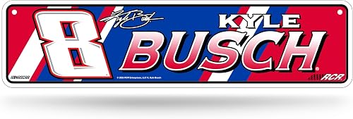 Rico Industries Plaque de rue en métal NASCAR Racing Kyle Busch - 10,2 x 38,1 cm