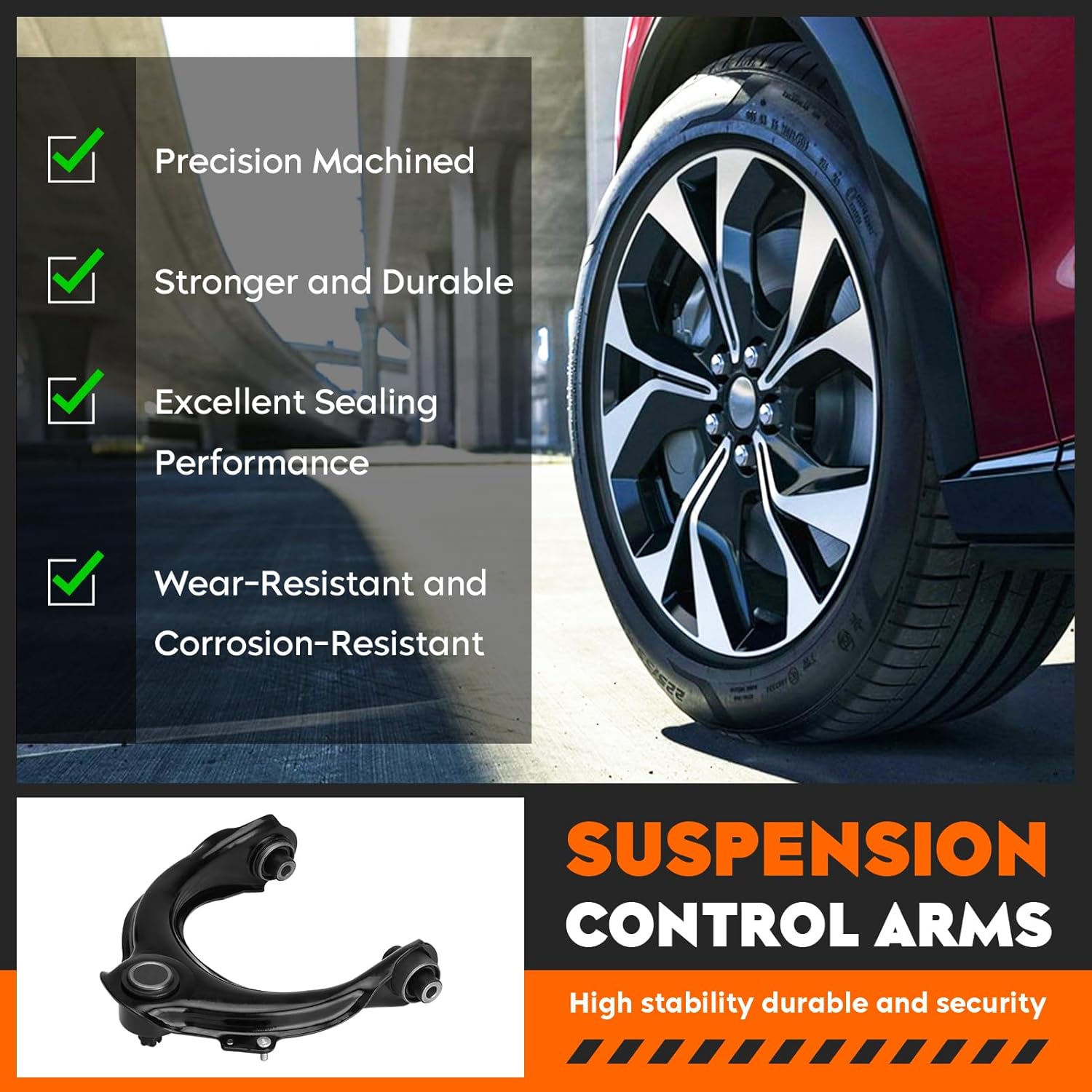 Front Suspension Kit Upper Lower Control Arms for Accord 2003-2007(2.4L Gas Engine), Acura TSX 2004-2008 with Ball Joints Tie Rod Ends Sway Bar Stabilizer Links (12PCS)