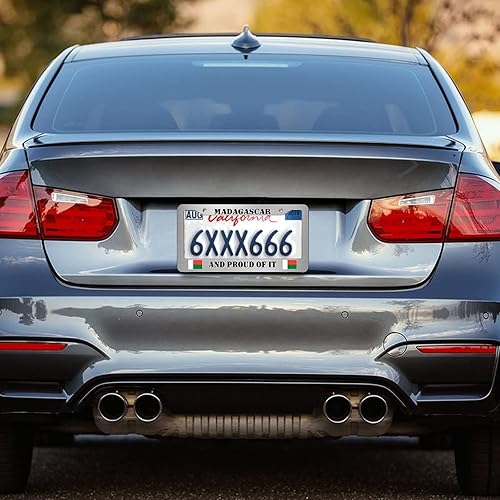 Miniatura 7 de Marco decorativo de metal para matrícula de Madagascar, soporte para decoración de automóvil, Madagascar and Proud of It, cubierta impermeable de 6