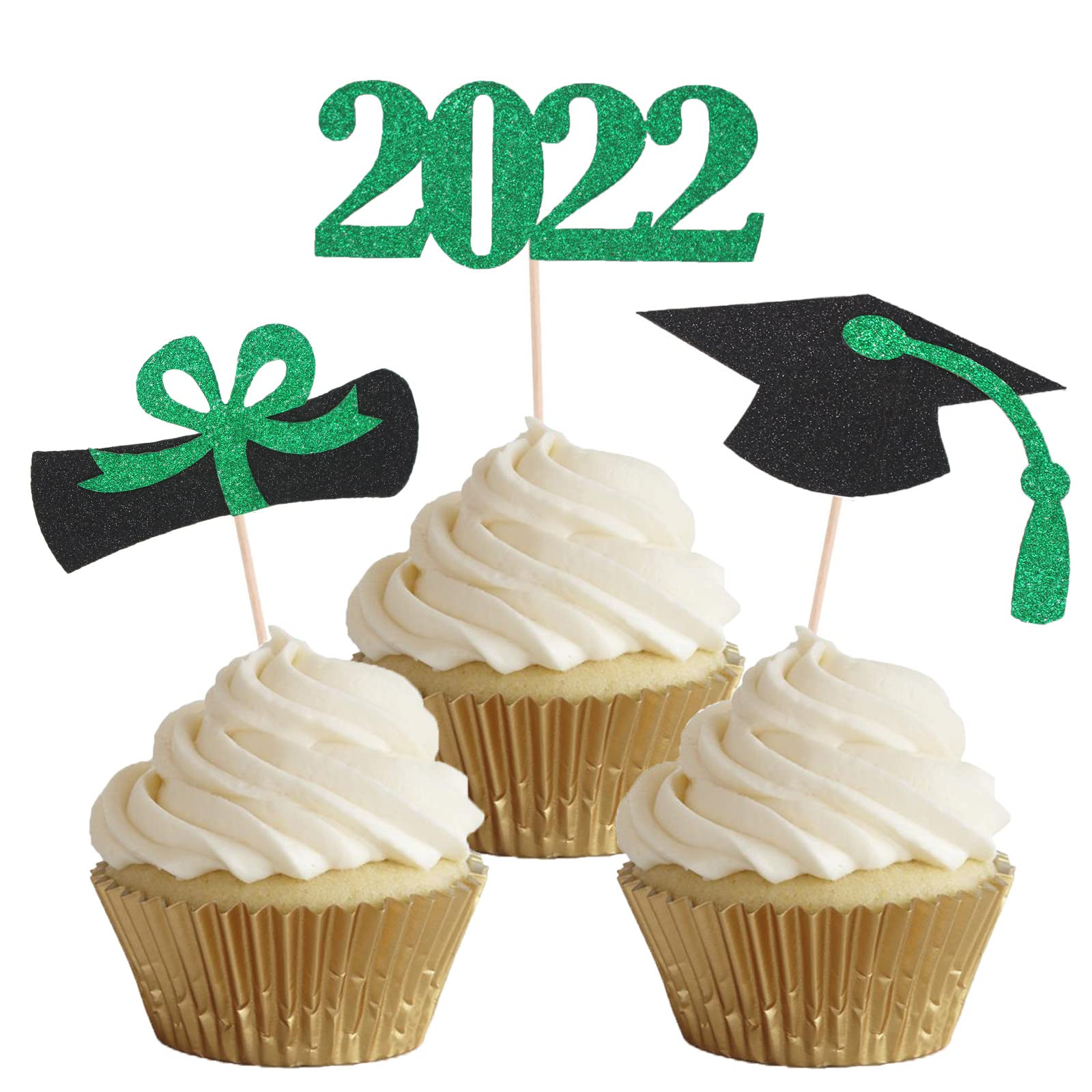 Gyufise 24 Piezas 2022 Temática De Graduación Para Cupcakes Con Purpurina  Clase De Graduación 2022, Diploma, image size:1600x1600