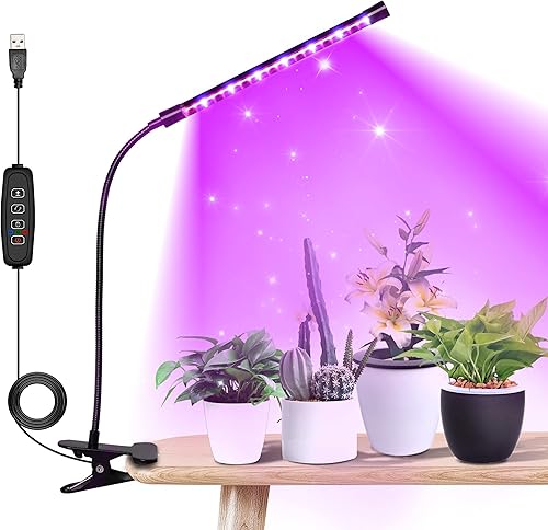 Miniatura 27 de iPower Luces LED de Crecimiento con Lámpara de Espectro Completo para Plantas de Interior, Función de Temporización de 3 Modos, 3 Tubos, Rojo y Azul