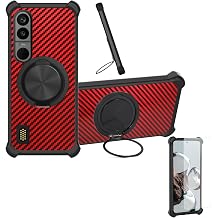 Case Compatible for Bittium Tough Mobile 3 Phone Case Cover [with 1* Tempered Glass Screen Protector] Hybrid Case[360Ring Support, Magnetic] CX-28-HEI