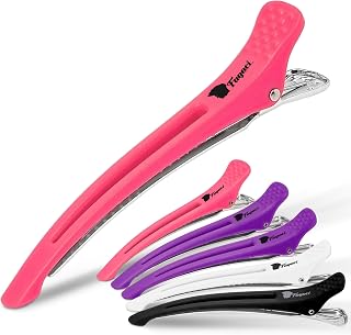 Fagaci Firm Grip Hair Clips with Silicone Band - Durable Duckbill and Alligator Clips for Sectioning, Styling, and Salon Use