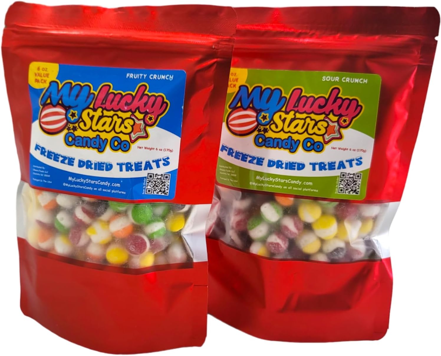Freeze Dried Candy Variety Pack, Makes a Great Gift for Kids and Adults, 12 oz Value Pack in Resealable Bags, Fruity & Sour Flavors (2 Bags)