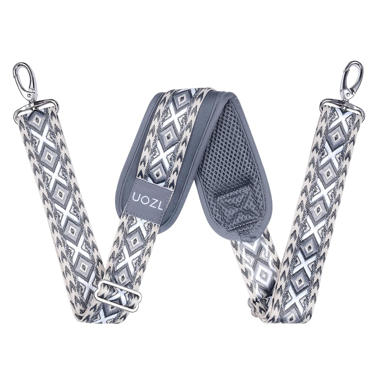 59 Inch Shoulder Straps, Soft with Ultra-Thick Fixed Shoulder Pad, Two Way Independently Adjustable Buckle Replacement Straps for Laptop Bag Messenger Bag Tool Bag Luggage,Dark Black Grey