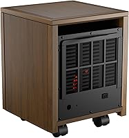 Vista 6 de DR. INFRARED HEATER DR-123 Indoor Portable Space Heater with Remote Control, 1500W Dual Heating, 4 Wheels for Mobility, Programmable Timer