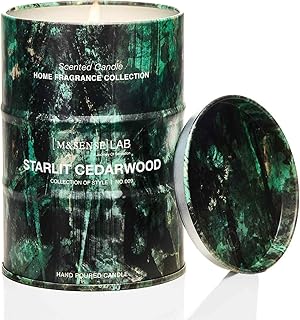 M&SENSE Star lit Cedarwood Scented Candles Natural Non Toxic, Aromatherapy Candle for Stress Relief Meditation Relaxing, Housewarming Gifts for Women Men, 11.3oz 70 Hour Long Burning