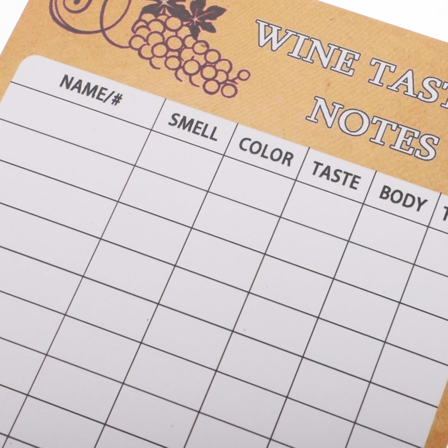 ULTECHNOVO 30pcs Wine Tasting Scorecards Set 18x12.6cm Reusable Wine Tasting Notes Cards with Flavor Evaluation