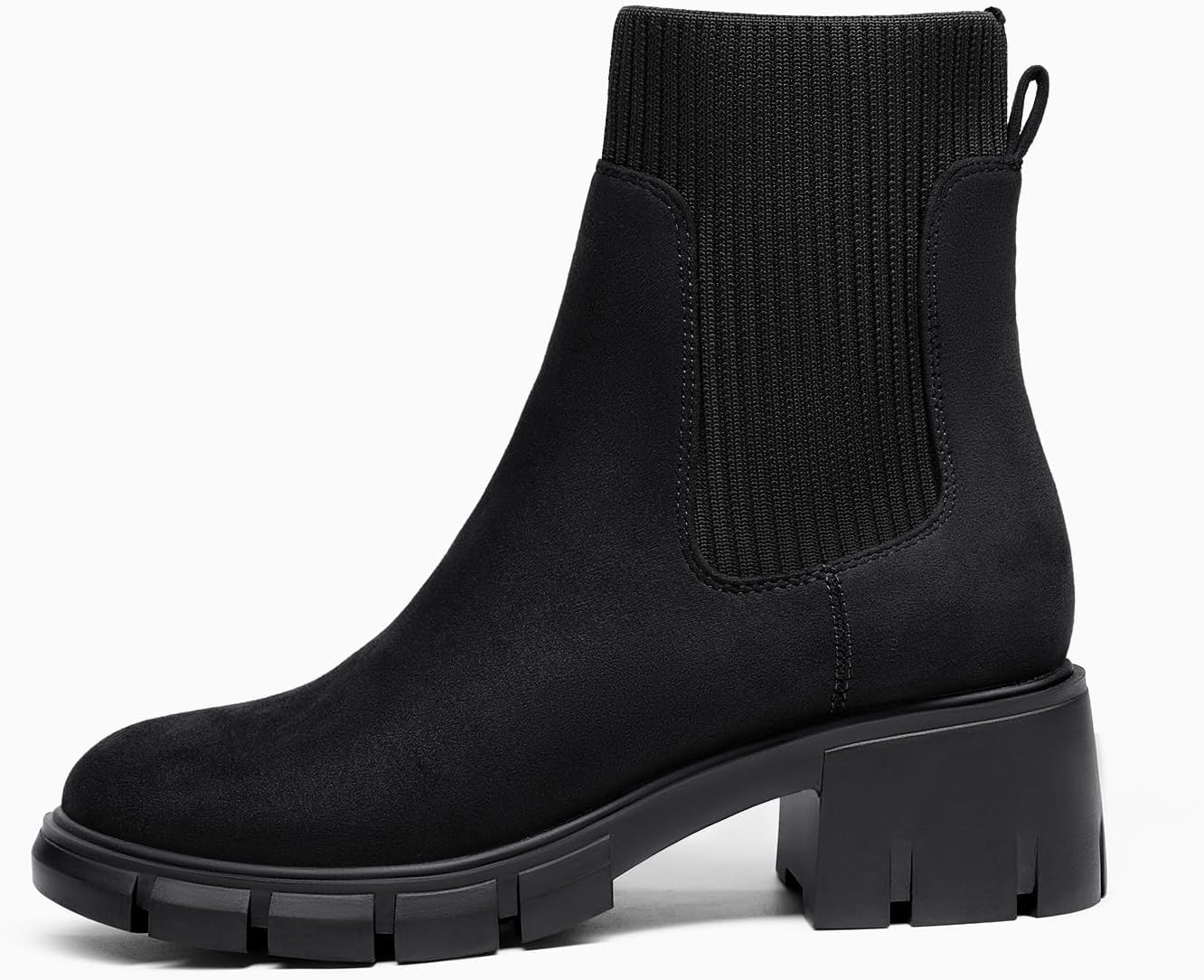 Ruanyu Womens Platform Ankle Boots Elastic Chunky Block Heel Chelsea Booties Lug Sole Non-Slip Combat Shoes - Image 3