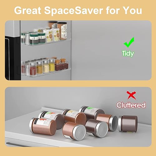 Miniatura 4 de WUIVIUT Organizador magnético para especias, estantes de cocina de acrílico para refrigerador, lavadoras, microondas y otras superficies de metal
