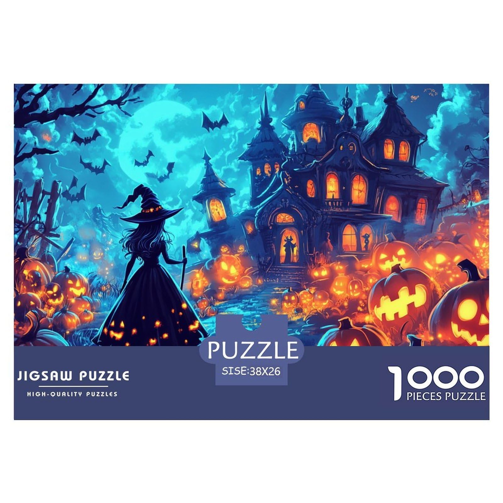 Witch Jigsaw Puzzles 1000 Piece Challenge Game for Adults,Castle Impossible Jigsaw Puzzle 1000 Pieces Educational Game Home Decoration 38x26cm/1000pcs — image 1