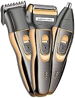 THE DIFFERENCE Men Geemy Gm 595 Electric Clipper Hair Cut Grooming Set 3-In-1 Beard Nose & Ear Trimmer Shaving Zero Machine, Multicolor