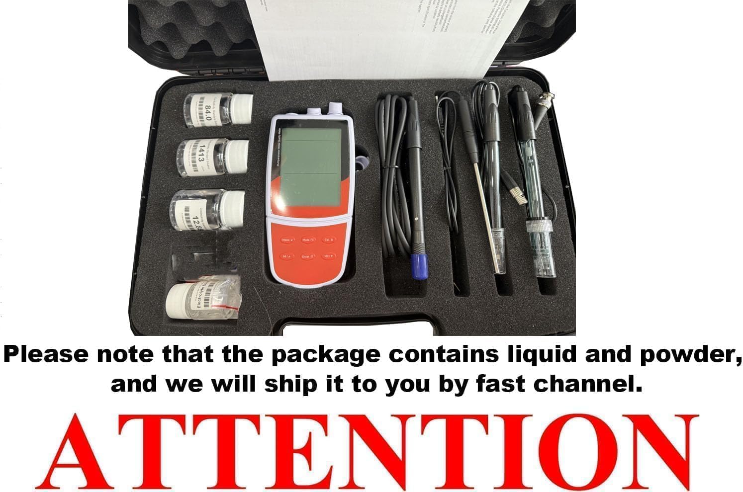 Portable Multi-Parameter Water Quality Meter PH/Conductivity/Dissolved Oxygen Tester with Standard Solutions 500 Data Memory USB Interface Automatic Temperature Compensation Auto-Read Function