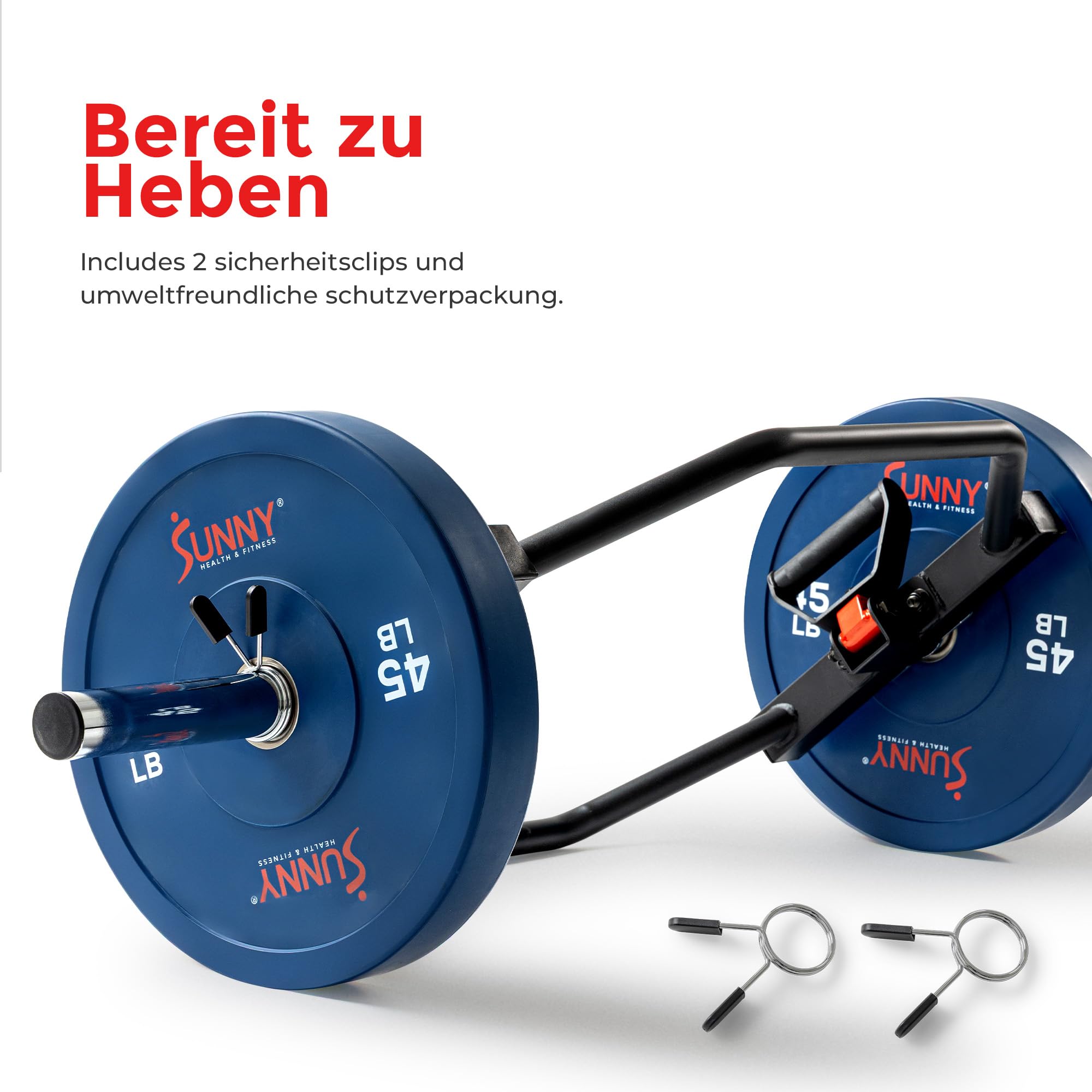 Sunny Health & Fitness Strength Training Olympic Hex Bar Barbell for Deadlifts and Shrugs