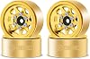 OGRC 1.0 RC Wheel Rims with Brass Rings Deep Dish Wheel Rims 1.0 Beadlock Wheels for 1/18 TRX4M 1/24 SCX24 C10 JLU Deadbolt Gladiator Bronco Crawler Car (Black)