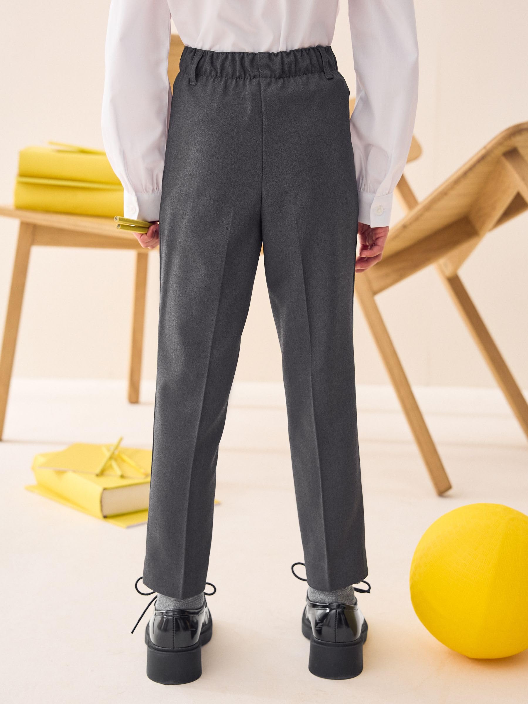 NEXT Niñas Pantalones Escolares sin Cierres con Parte Delantera Lisa