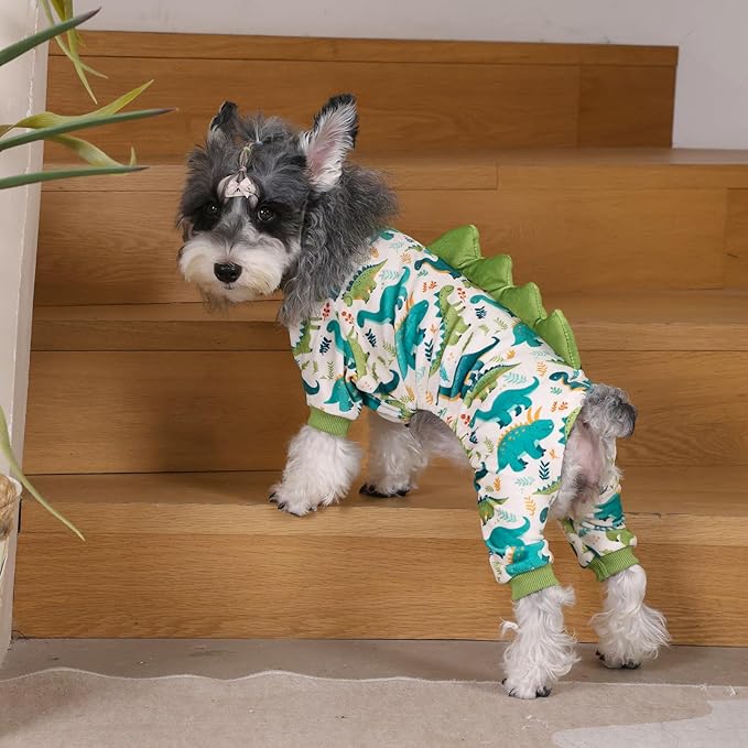 Pijama Disfraz de Dinosaurio para Perros Pequeños Talla M miniatura 8