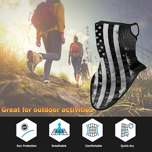 Miniatura 6 de Obacle Mascarilla de cara y cuello tipo pañuelo con tiras para las orejas bufanda y mascarilla, cubrebocas para hombres y mujeres