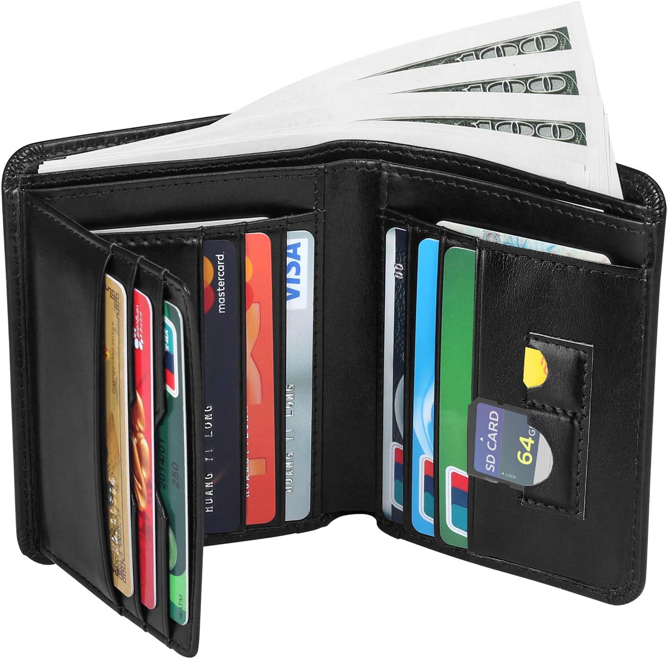 Men's Wallet Zonlicat Slim Front Pocket RFID Leather Card Holder Wallets
