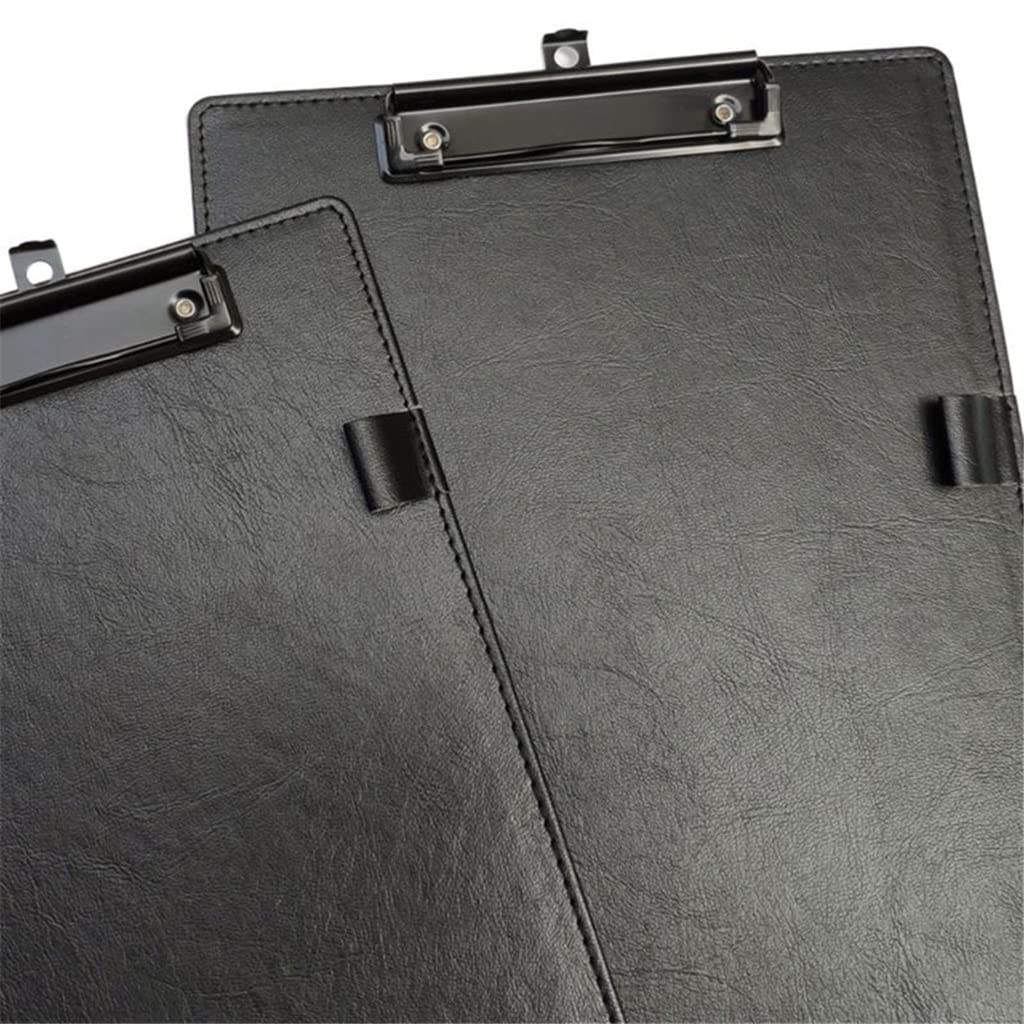 Cartellina portablocco in pelle PU, formato A4, A5, con clip per carta, blocchetto per scrivere, organizer per cancelleria e documenti (formato A5)