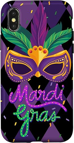 Miniatura 7 de Funda para iPhone 11 Pro Max Mardi Gras NOLA Festive Carnival Mask New Orleans Party Case
