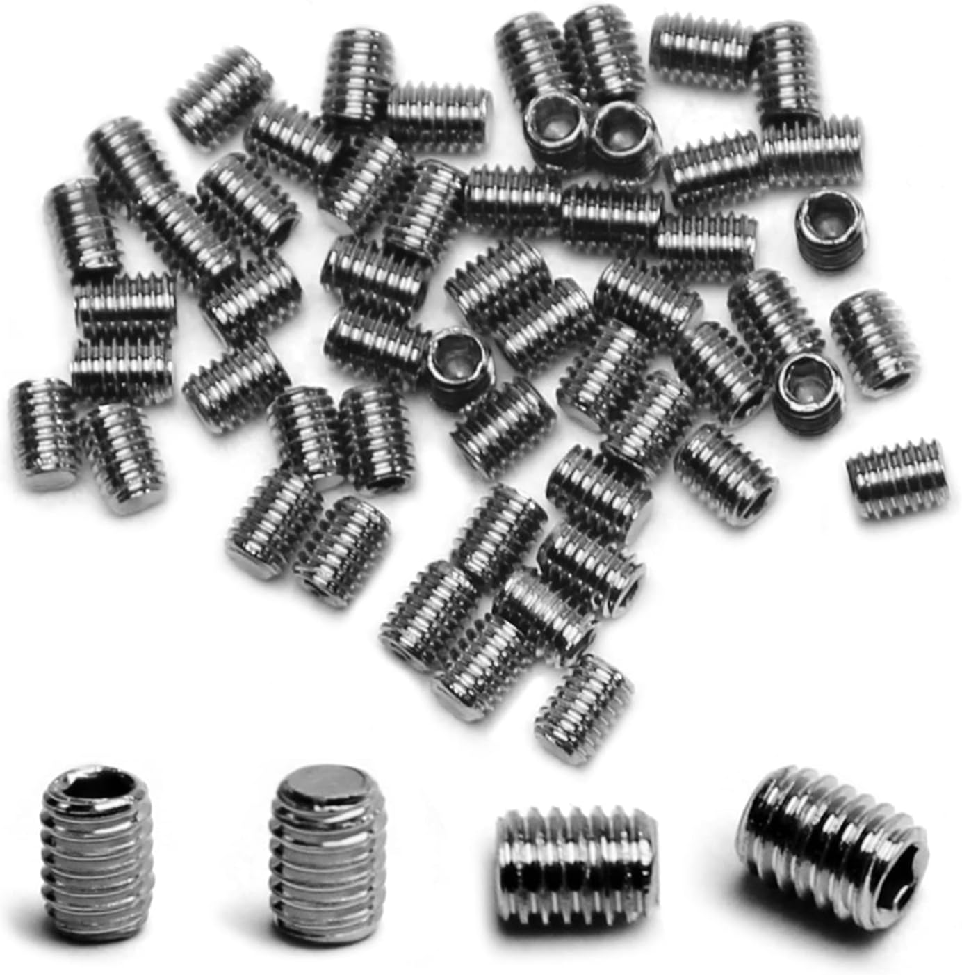 MroMax M3x4mm Hex Socket Set Coarse Thread Socket Set Screw Cap Point Grub Screws 304 Stainless Steel 50pcs