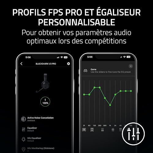 Razer BlackShark V3 Pro Xbox S|X - Casque e-Sport sans Fil avec ANC - Réduction Active du Bruit - Haut-parleurs Triforce 50mm - HyperSpeed 2,4 GHz & Bluetooth - Equilibre Jeu/Chat - Xbox/PC | Blanc - 9