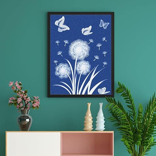 Vista 13 de Kit de papel de impresión solar, papel cianotipo, 24 hojas de papel de cianotipo con 1 hoja de panel acrílico, alta sensibilidad al sol Blanco-24