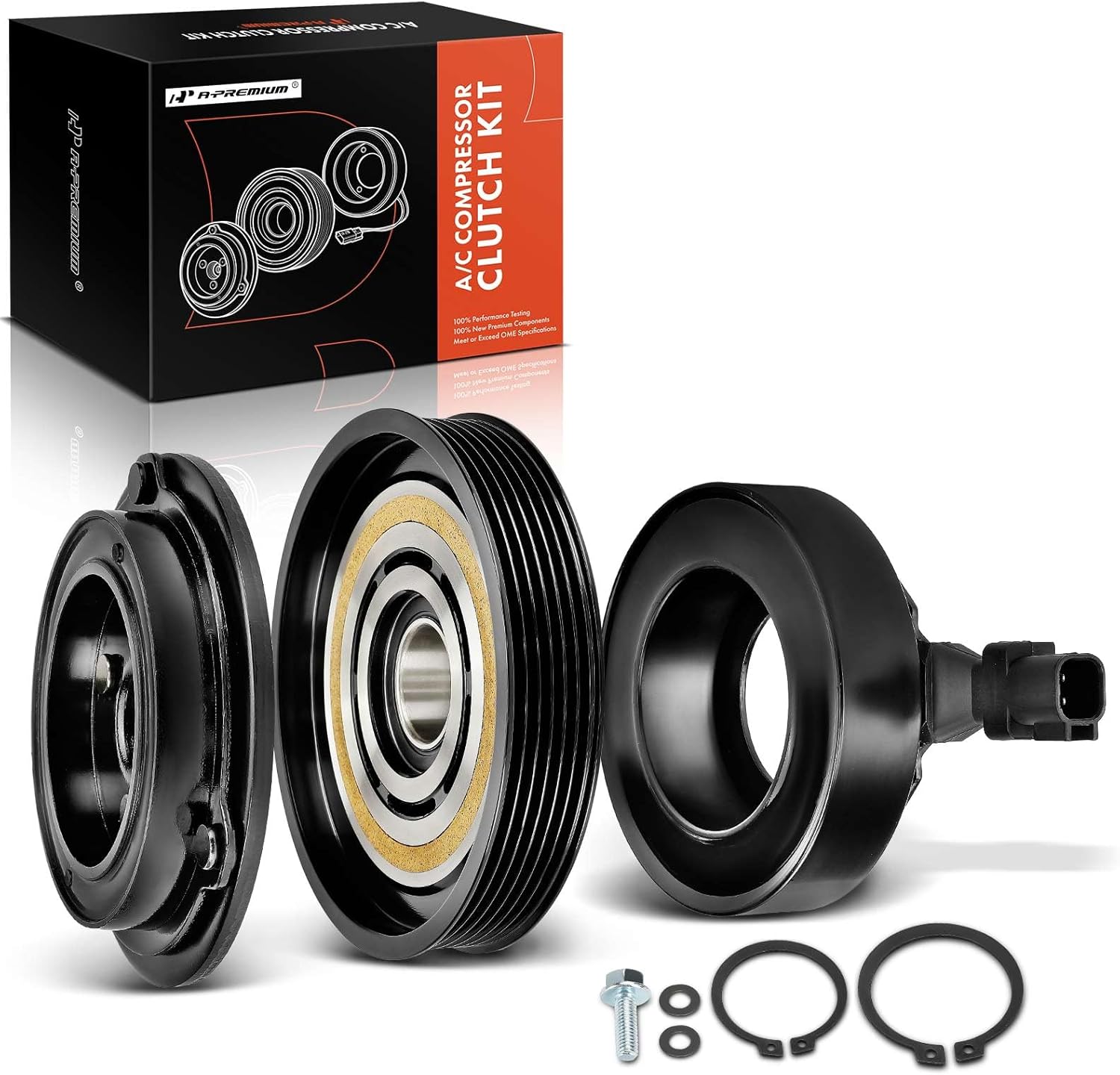 A-Premium Air Conditioner AC Compressor Clutch Kit Compatible with Jeep Liberty 2009-2012 & Dodge Nitro 2009-2011, 3.7L