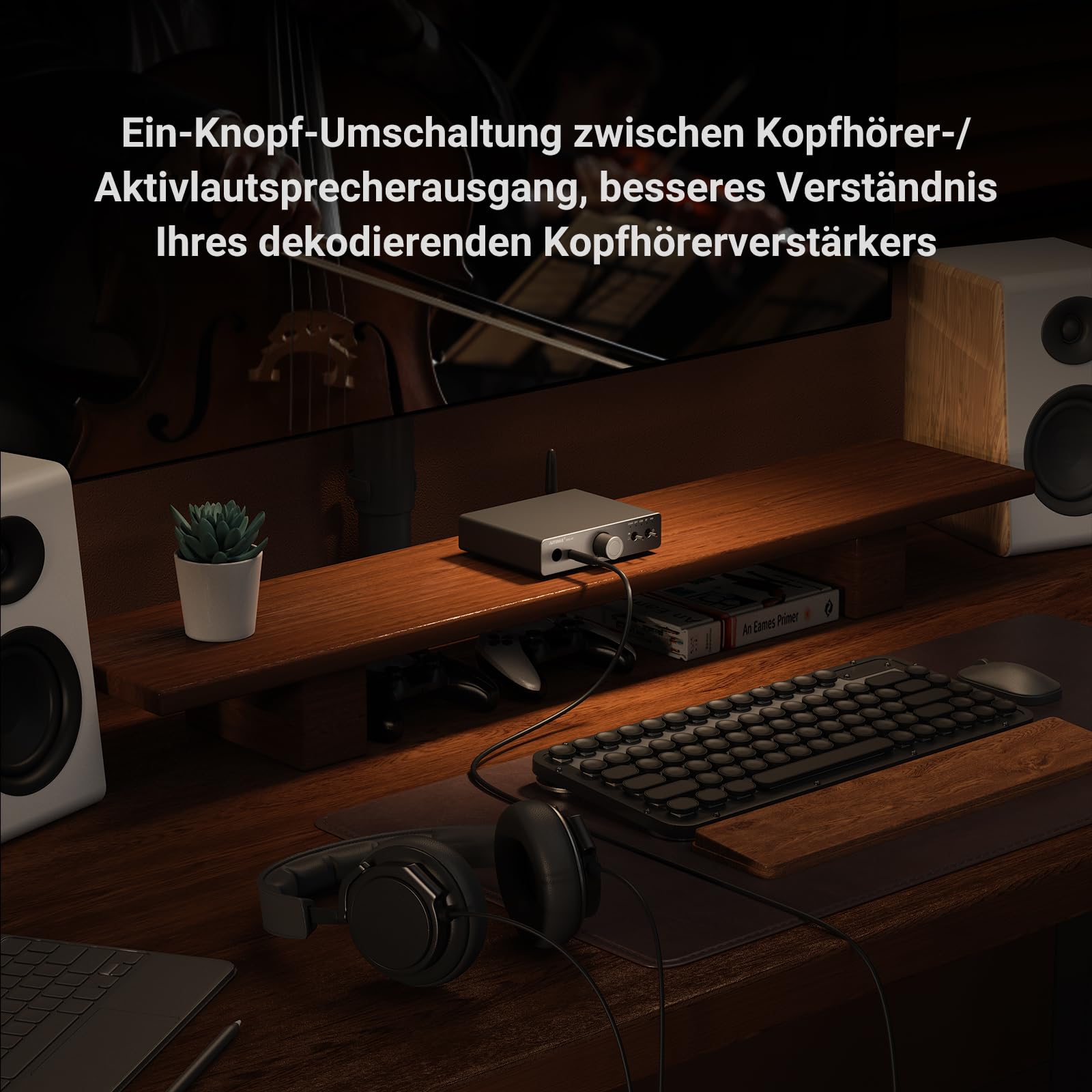 AIYIMA DAC A7 Bluetooth 5.4 Dekodierender Kopfhörerverstärker HiFi 3,5 mm + 6,35 mm Dual-Kopfhörerausgang, mit ES9038Q2M DAC 24 Bit 192 kHz Unterstützt USB-/optischen/koaxialen/Bluetooth-Eingang