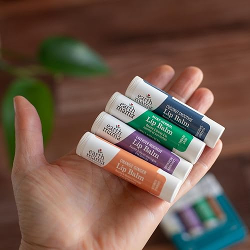 Vista 13 de Earth Mama Paquete de 4 cuádruplets de bálsamo labial Sin petróleo, colores ni sabores artificiales