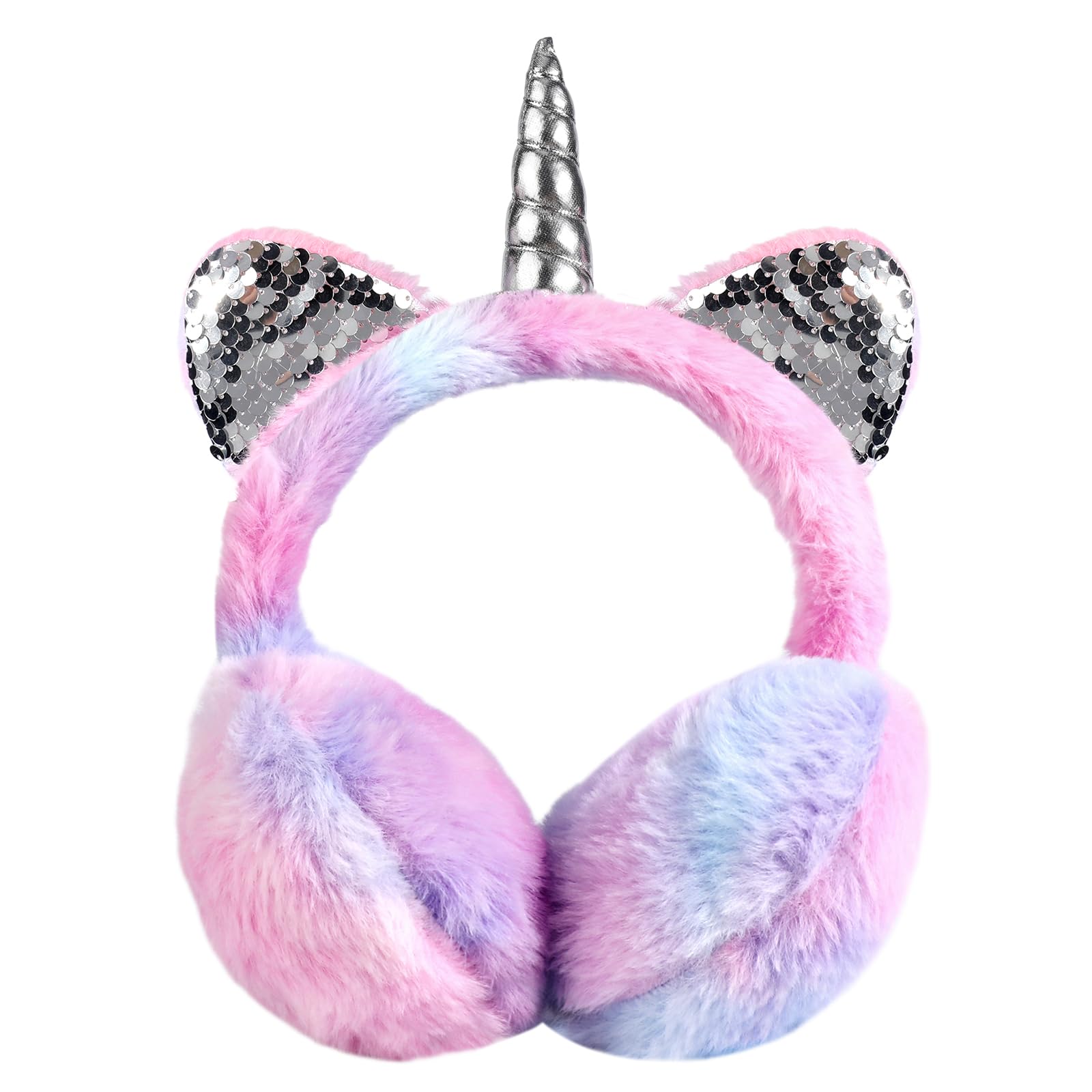 Orejeras de unicornio para niñas que buscan protegerse del frío 8