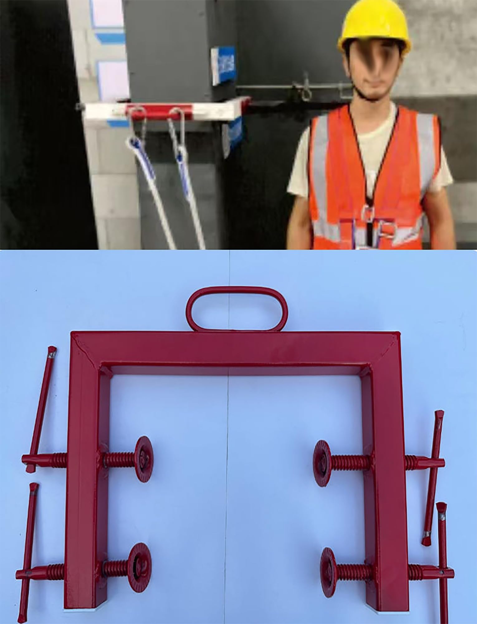 Abrazadera de anclaje de seguridad, clip de haz ajustable para arnés de detención de caídas, posicionamiento de haz de acero duradero para construcción