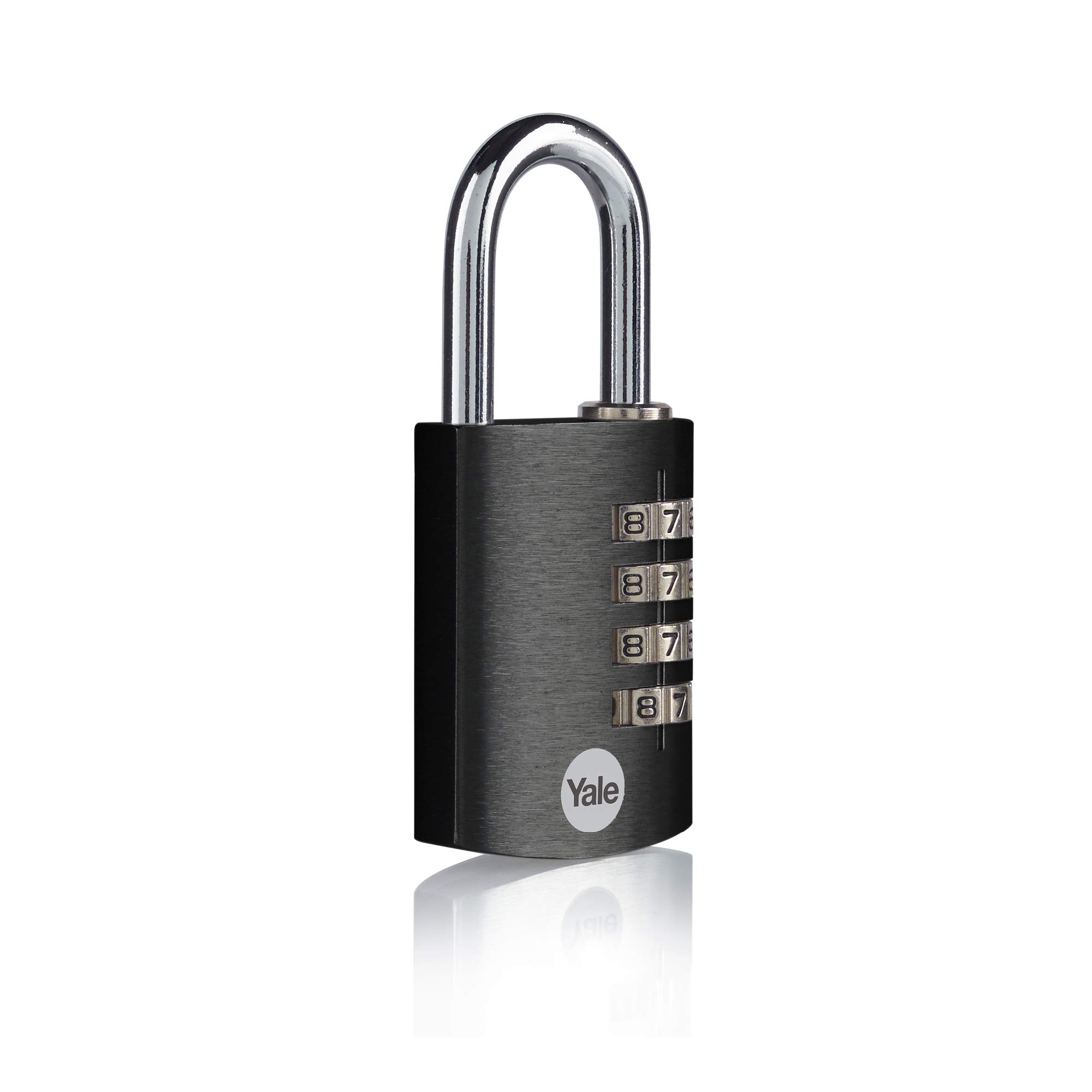 Yale YE3CB/38/131/1/BK Black Aluminium Combination Padlock (38 mm