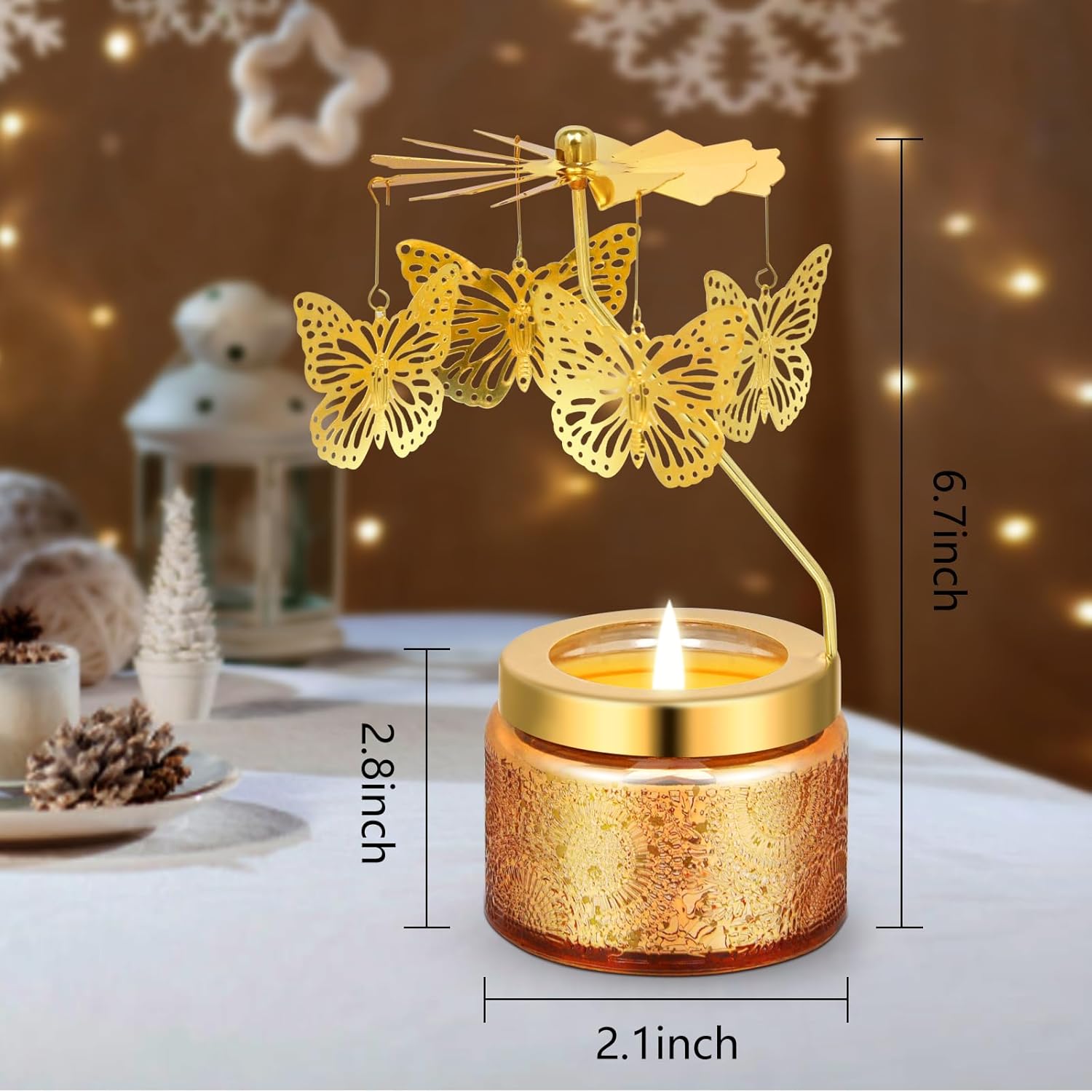 Butterfly Rotating Scented Candles Gift Set for Birthdays, Christmas, Thanksgiving, or As A Unique Present for Your Mom, Sister, Girlfriend, Colleagues, Friends, or A Dear Friend - Image 7