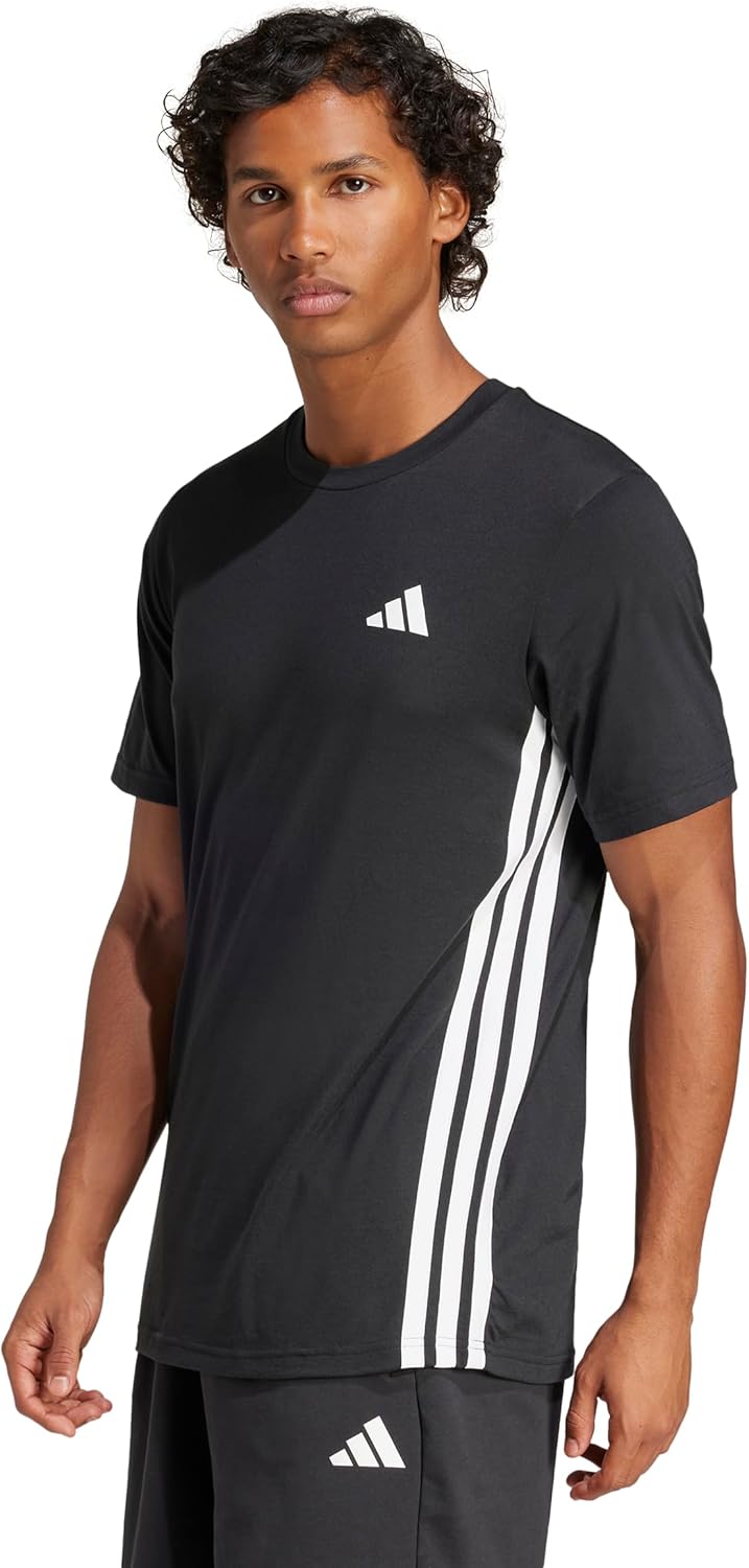 Adidas Mens Train Essentials Feelready 3-Stripes T-Shirt - Image 2