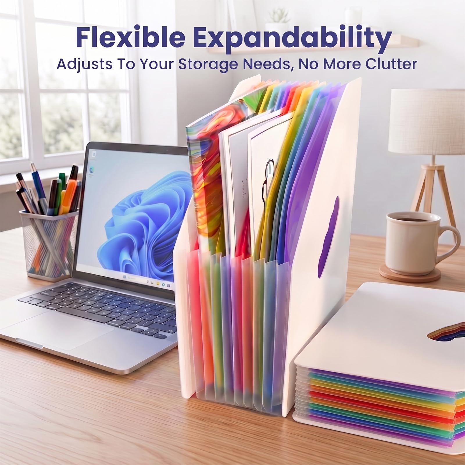 Marte Vanci Expanding File Folder, 24 Pockets A4 Document Organiser, Plastic Accordion File Organiser - Image 7