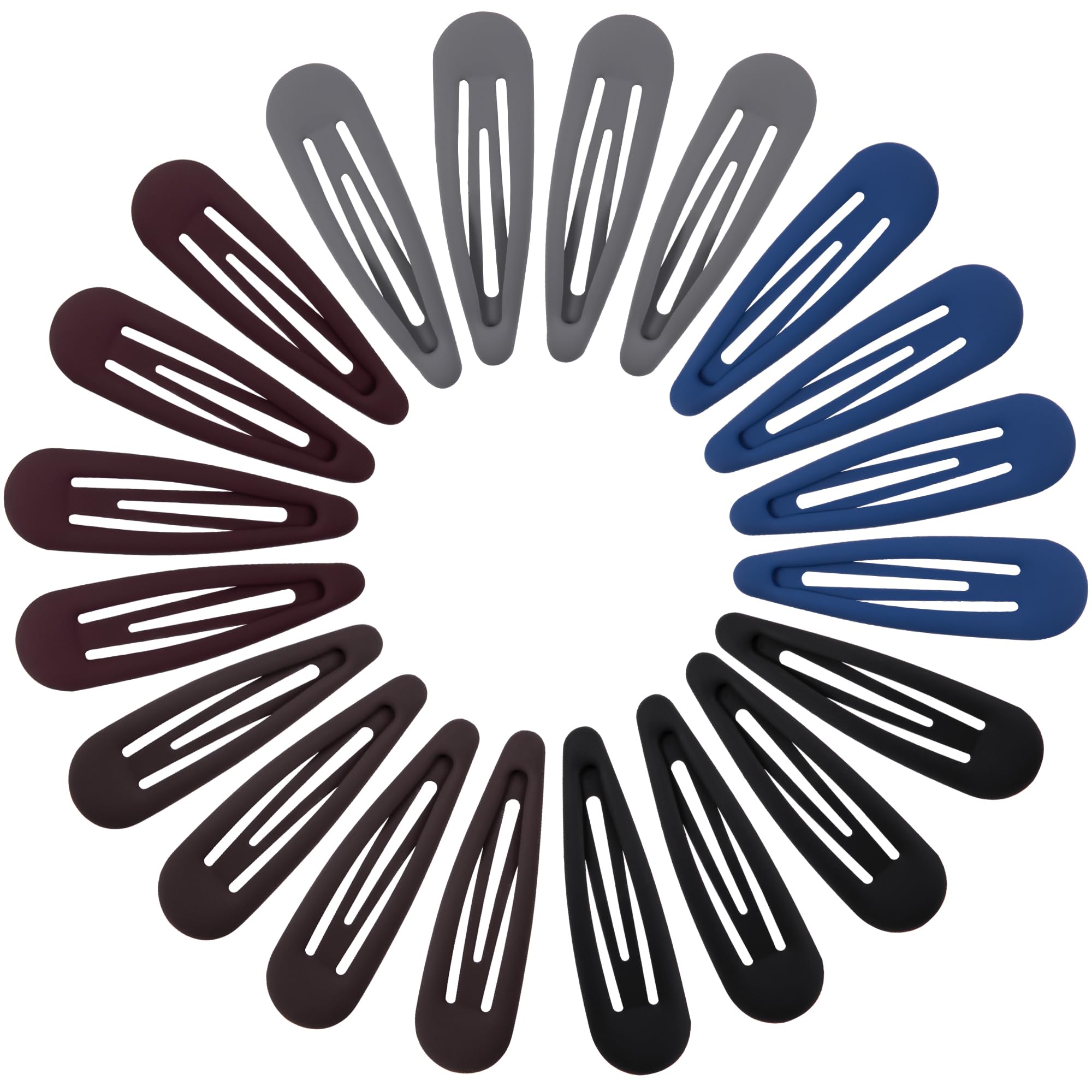 Small Matte Black Hair Barrettes - 20 Pack -20