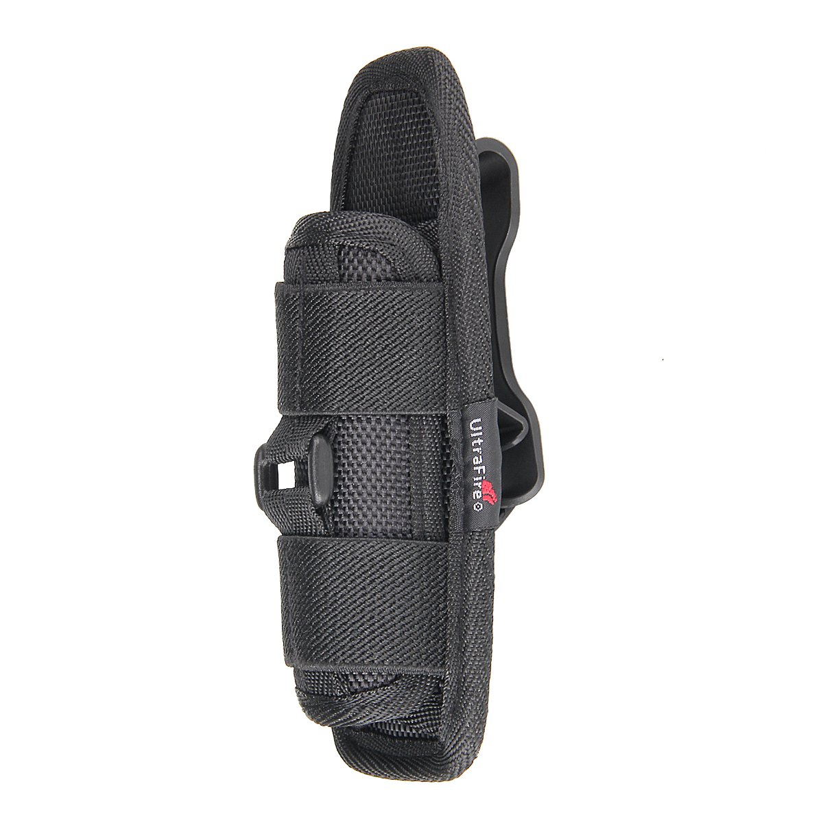 Ultrafire Funda de Linterna Nylon Stretchy Tactical Antorcha Bolsa Titular de la Antorcha Cubierta con Clip de 360 Grados Rotatable Cinturón, Negro