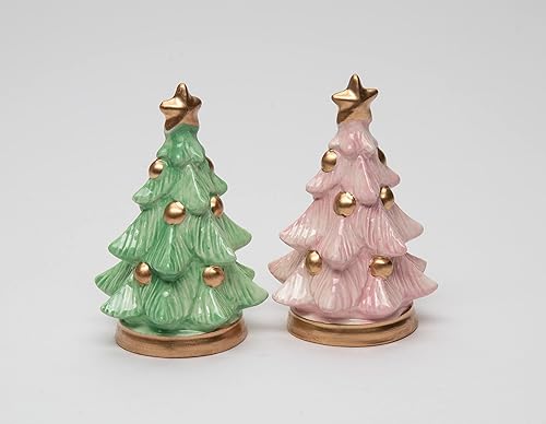 Miniatura 5 de Juego de saleros y pimenteros de cerámica fina para árbol de Navidad, invierno, 3-38 pulgadas de alto