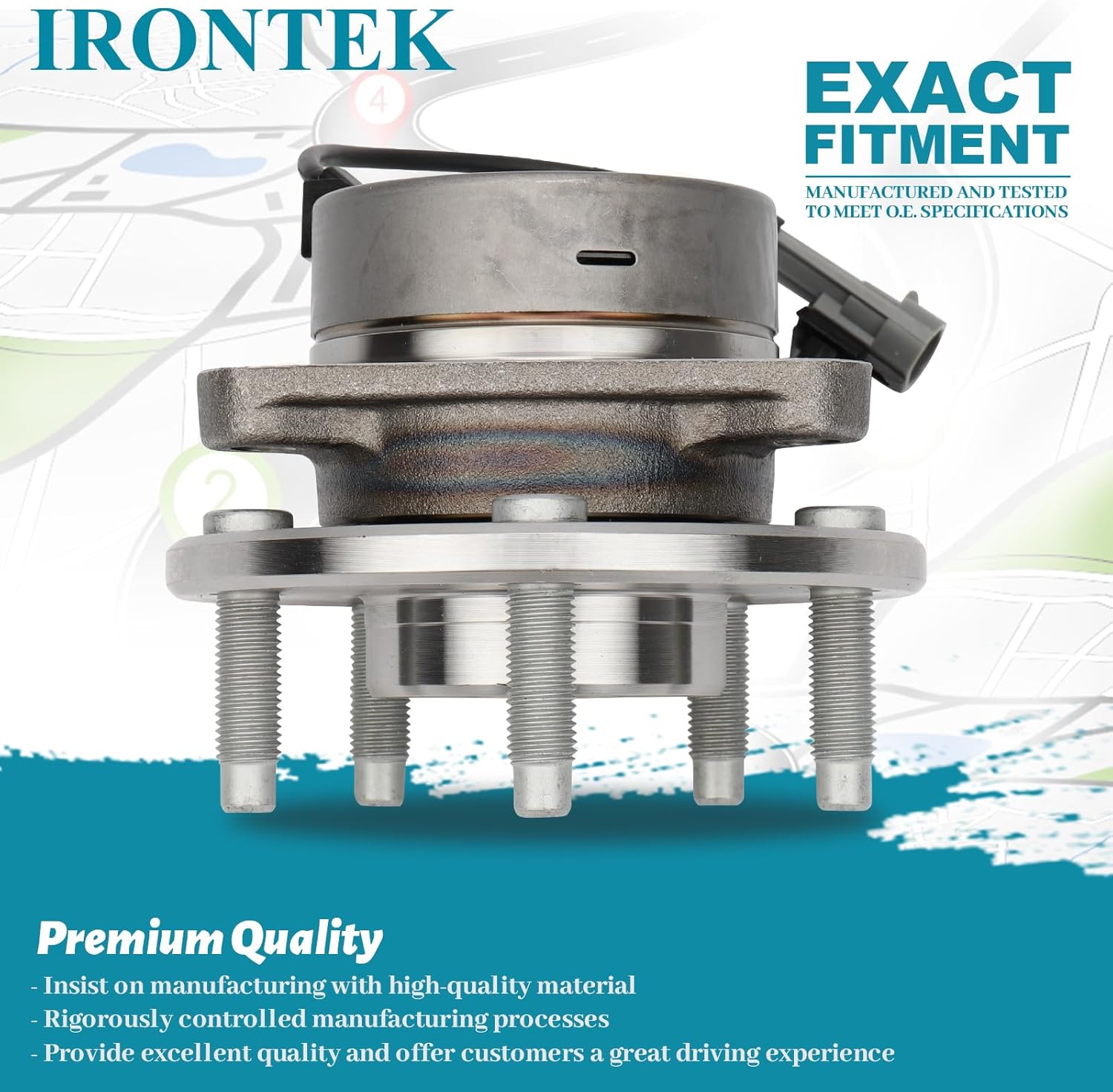 IRONTEK Front Wheel Hub and Bearing Assembly 513206 Compatible for Pontiac 05-06 Pursuit, for Chevrolet 06-11 HHR, for Pontiac 07-09 G5, for Chevrolet Cobalt, W/ABS 5 Lugs Wheel Hub Assembly 1 PCS