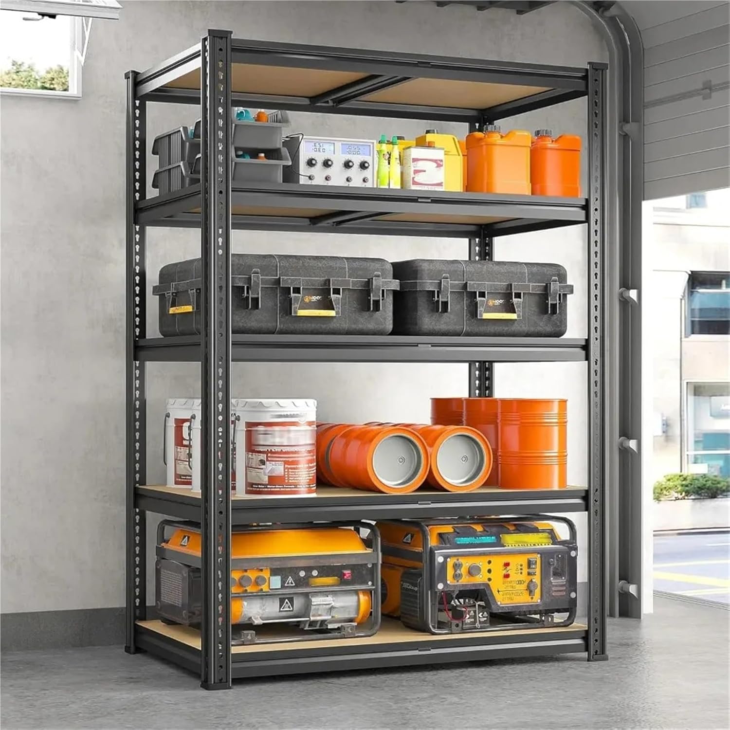 72.1''H 5 Tier Heavy Duty Metal Shelving Unit, Adjustable Storage Rack with 2250LBS Capacity for Garage & Warehouse